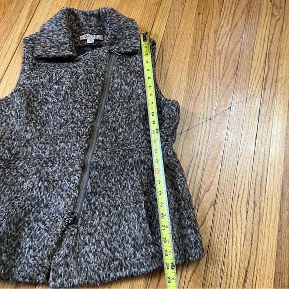 Beyond Threads Medium Alpaca Wool Long Vest Sleeveless Jacket Brown Zip - Picture 5 of 8